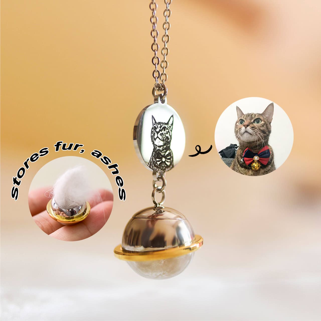Pet Memory Capsule Necklace – Waterproof Engraved Keepsake Pendant with Custom Photo & Name